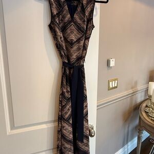 Mexx Black and Gold Maxi Dress with Halter Neckline and Sleeveless Design